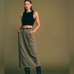 Olive Green Maxi Skirt